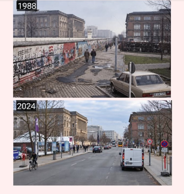 A comparison of Berlin in 1988 and 2024