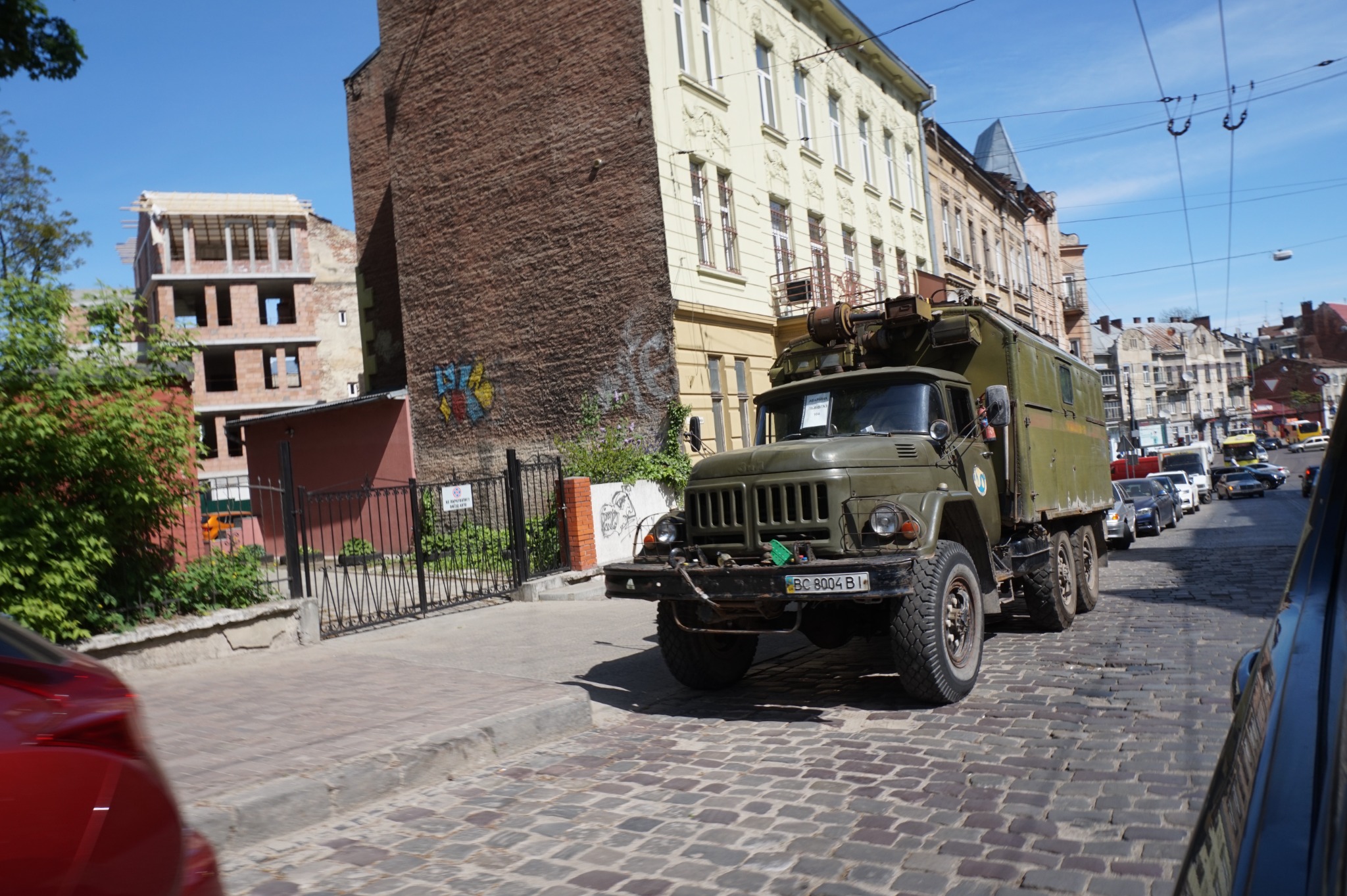 A military truck encountered during our Ukraine journey.