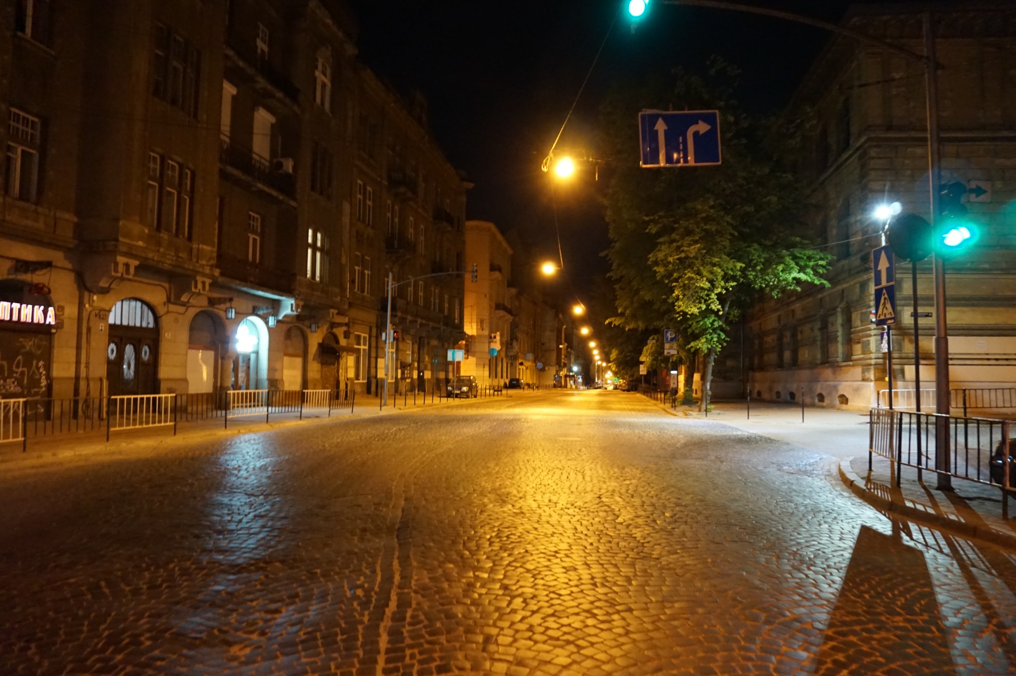 Lviv at night. The founders recall this as their first night during curfew.