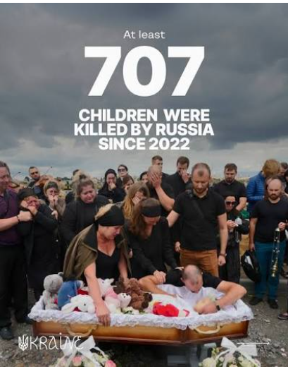 Supplied Ukraine advocacy poster mourning children killed since 2022