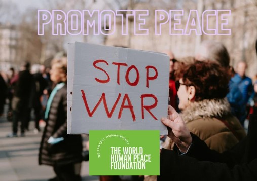 Promote Peace artwork featuring a Stop War sign